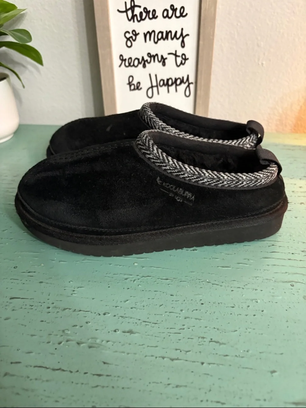 Kids Black Slip-On Suede Casual Shoes